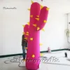pianta di cactus gonfiabile personalizzata all'ingrosso Modello 3m altezza rosa soffiare cereus replica palloncini per decorazione per feste da giardino