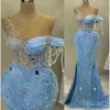 Aso Beaded Crystals Ebi May Prom Cequined Lace Mermaid Evening Form Formal Party Drugi odbiór Przyjęcie Urodziny Suknie zaręczynowe Dress De Soiree ZJ260