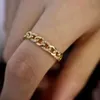 18k anelli a catena cubana in oro in oro massiccio 2019 per anello regolabile