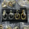 Golden Letter Luxury Earring Drop Studs Trendy Alloy Logo Stamped Earrings Eardrops With Box