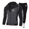 Herren-Trailsuiten 2024 Männer SCP Foundation sichere Schutz des Herbstes Casual Color Matching Design Hoodie Hosen diagonaler zweiteiliger Anzug