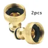 Decorations 2pcs Garden Faucet Hose Tap Water Adapter Connector Brass For 3/4" To 1/2" Faucet Thread Connected Water Hose With Rubber Ring