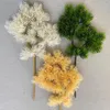 Kwiaty dekoracyjne sztuczna roślina sosna gałąź symulacja zielone liście bonsai akcesoria domowe dekoracja imprezowa plastik