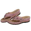 Pantofole Flipflops Donne Scarpe da donna 2024 Tendenze estive Piattale Slippista Retro Romano Floro Casualmente Sandali Sandali leggeri Morbini leggeri