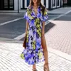 2024 Spring Women's New Sexy and Stylish Printed Split Dress for Women F42935