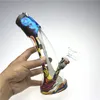 Bonico de vidro de silicone de 14 mm fumando bong com 9,7 polegadas de espessura de pirex vidro silicone externo petróleo plataformas de água bononas de água