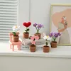 Varken Haakbloem Decoratieve bloem potten Kawaii gebreide pot bloem bruiloft Room Decor Handgemaakte geschenken Desktop ornament 240424