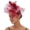 Chapeaux à bord large chapeau seau nouveau cocktail pour femmes mode femme fleur fascinateur fascinateur église kentucky derby robe y240426