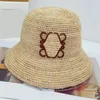 Designer stråhatt hink hattar strand kvinnor möss