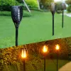 Dekorationer 1/2/4/6/8/10st Solar Flame Torch Lights Flicking Light Waterproof Garden Decoration Outdoor Lawn Path Yard Patio Golvlampor