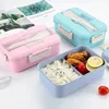 Bento Boxes Food Grade Пшеничная солома портативная бенто-ланч-бокс-коробка Микроволновая печь Home Outdoor Eco-Friendly Lunch Created Mow