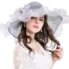 Chapeaux à bord large chapeau seau fs vintage rose organza kentucky derby chapeaux pour femmes chapeaux de plage fleuris