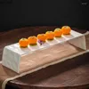 Platen creatieve vaste kleur keramische boog brugplaat restaurant sushi dessert snack moleculaire gerechten specialiteit servies