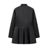 Robes décontractées keyanket 2024 lancement de robe satinée noire pour femmes poches de volet à poitrine simple de style simple