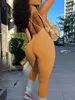 LW Sexy Jumpsuit Plus taille STRAP CROSS Backless Skinny Jumpsuit Femmes Rougettes Rompères Skinny Sexy Bodycon Jumps Turnits 240428
