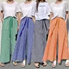 Kvinnor byxor tingyili koreansk stil bred ben pläd kvinnor vår sommar dragkammare palazzo casual svart gröna orange blå byxor