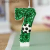 Świece Football Candle Cake Toppers Birthday Świece numer 0-9 dla dzieci Dekoracje na imprezę urodzinową