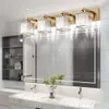 AIPSUN Nowoczesne krystaliczne próżność światła do łazienki Mosiądz 4 Lekkie łazienki Vanity Light - Stylowe i eleganckie oprawy oświetlenia łazienki (wyklucza żarówka)