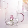 Tasses dessin animé Animal Shape Glass Home Cute High Borosilicate Glass Single Lower tasse salon avec invités jus de boisson froide tasse J240428