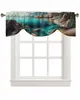Rideau paysage d'été océan à fenêtre courte de la fenêtre de la fenêtre ajusté camourette pour le salon des rideaux de cuisine