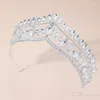 Clips de cheveux Tiaras et couronnes de couleur argent en ramine pour la fête de mariage Crystal Diadems Ornements Accessoires de mode