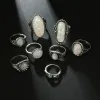 Avec des pierres latérales Tocona vintage antique sier couleurs anneaux colorif opal cristal pierre pour femmes hommes bijoux bohèques anillos 6421 dr otgnj