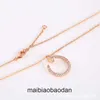 Cartre High End jewelry necklaces for womens classic nail collarbone chain popular light luxury inlaid with diamond plated 18K rose gold Original 1to1 With Real Logo