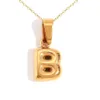 Unisex Stainless Steel Letter Pendant Necklace Dainty Mini Bubble Alphabet Jewelry For Women Men 240422