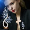 Broszki moda niebieska kryształowy węża broszka wykwintne zwierzę dla kobiet mężczyzn impreza zwykła odznaka biżuterii