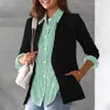 Blouses voor dames met lange mouwen blouse trendy verticaal gestreept shirt met borstzak casual revers losse fit top voor streetwear