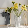 Planters Pots Nordic style flower vase womens body half face pot ceramic art craft bedroom living room tabletop decoration Q240429