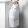 Cestas de almacenamiento canasta de lavandería montada en la pared bolso red colgante con pegatina ropa sucia cesta de almacenamiento de almacenamiento bañero de malla de malla