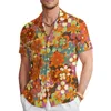 Casual shirts voor heren multi-kleuren en multi-stijl bloemen kersenbloesem kunst met korte mouwen met korte mouwen met high-definition printen