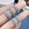 Bandringen Natural Apatite Dames RLight Blue Beautiful 925 Sterllsilver J240429