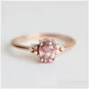 Pierścienie zespołowe eleganckie różowe dla kobiet kryształ ślubny pierścień Rose Gold Classic Jewelry REAMENTING DOLD DHTYN DHTYN