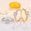 Trouwringen kleine suiker gele kristallen ring voor dames nieuwe niche -ontwerp verstelbare wijsvingerring