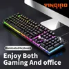 yindiaoキーボードゲーム有線ラップトップデスクトップPCコンピューターオフィスアクセサリーnumpad 240419付きロープロファイルゲーマーキーボード