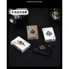 Dazzle Poker Mahjong Windproof Transparent Visible Air Windproof Cigarette Flame Lighter With Led Light