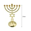 キャンドルホルダーHanukkah Menorahs Holder 7ブランチの高さ21cm幅の頑丈なベースサイドボードの祈りのテーブルまたはデスクのセンターピースのための頑丈