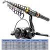 1,8-3,6 m di canna da pesca a filatura in fibra di carbonio 13BB combo combo telescopico Fishing Rulk Kit Max Resistence 3-8 kg Pesca 240424