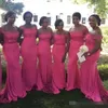 Mermaid Hot Bridesmaid Off Rose 2020 Robe The épaule Lace Applique Balay Sweep Train Custom Made African Plus Size Maid of Honor Robe