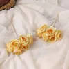 Dekorativa blommor 6st konstgjorda blommor Silk Small Rose Diy Wedding Bride Holding Accessorie Home Bedroom Vase Decoration Wreath