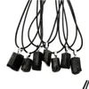 Anhänger Halsketten natürliche irregare turmaline schwarze Quarzreihe mit Seilkette Halskette Energie Stein Heilung Meditation Yo Dhgarden DH7XB