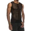 Men's Tank Tops Men Sexy Mesh See Through Vest Top Casual Breathable Sleeveless Vests 2024 Summer Streetwear Tanks Ropa Hombre