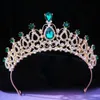 Tiaras elegante bruids roze kristalmeisjes tiara kroon voor vrouwen mode prinses koningin Rhinestone Crown Hair Accessoires sieraden