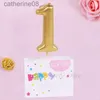 Kerzen Goldene Nummer Kerze mit Brief Geburtstag Kerze Gold plattiert Kuchen PVC Box kreative Dekoration Kerzenhersteller Großhandel D240429