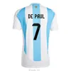 아르헨티나 축구 저지 코파 24 25 팬 플레이어 버전 2024 2025 Dybala Martinez Messis Maradona de Paul 축구 셔츠 남자 키트 키트 유니폼 디 마리아 소년