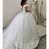 Bruids Ballgown The Dresses Wedding Jurk Off Shoulder Lace Applique Sequins Tule Satin Custom Made Plus Size Vestido de Novia