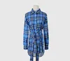 Women Luxury Designer Plaid Casual Dresses for Women shirt dress Summer Female Long Sleeve Clothing