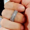 Wedding Rings Huitan Princess Cubic Zirconia Promise Women Luxury Trendy Band Accessories Statement Female Jewelry For Party